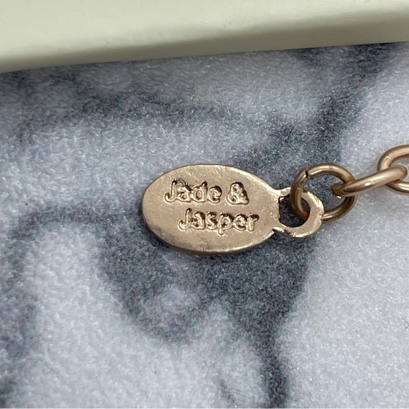 New envy Jade & Jasper Gold Tone Necklace Long Chain Circle Pendant - Picture 4 of 6